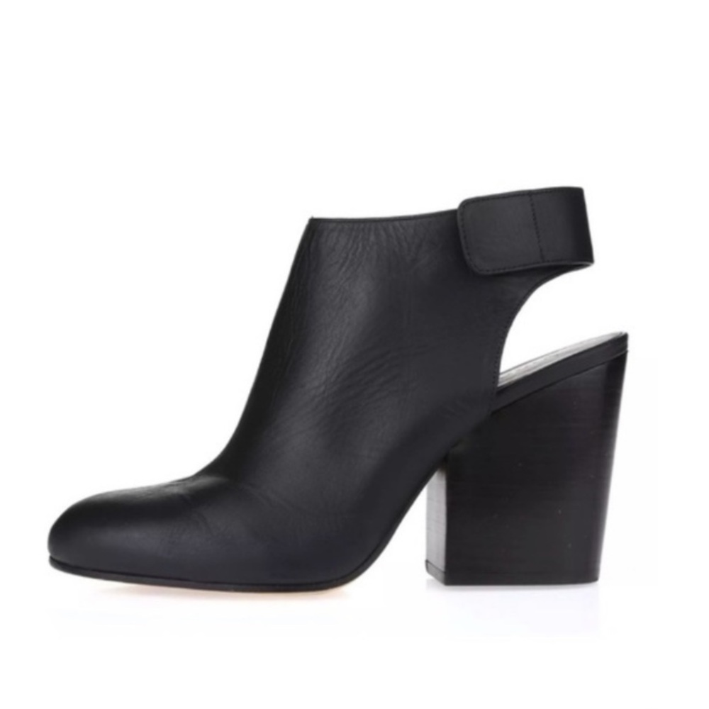 Vince Black Leather Heeled Ankle Bootie | 7.5 - Picture 9 of 9